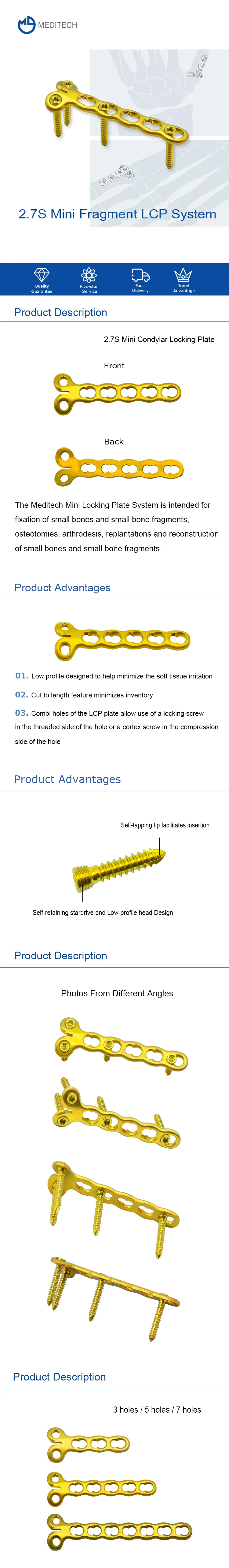 mini condylar locking plate 2 7 mm