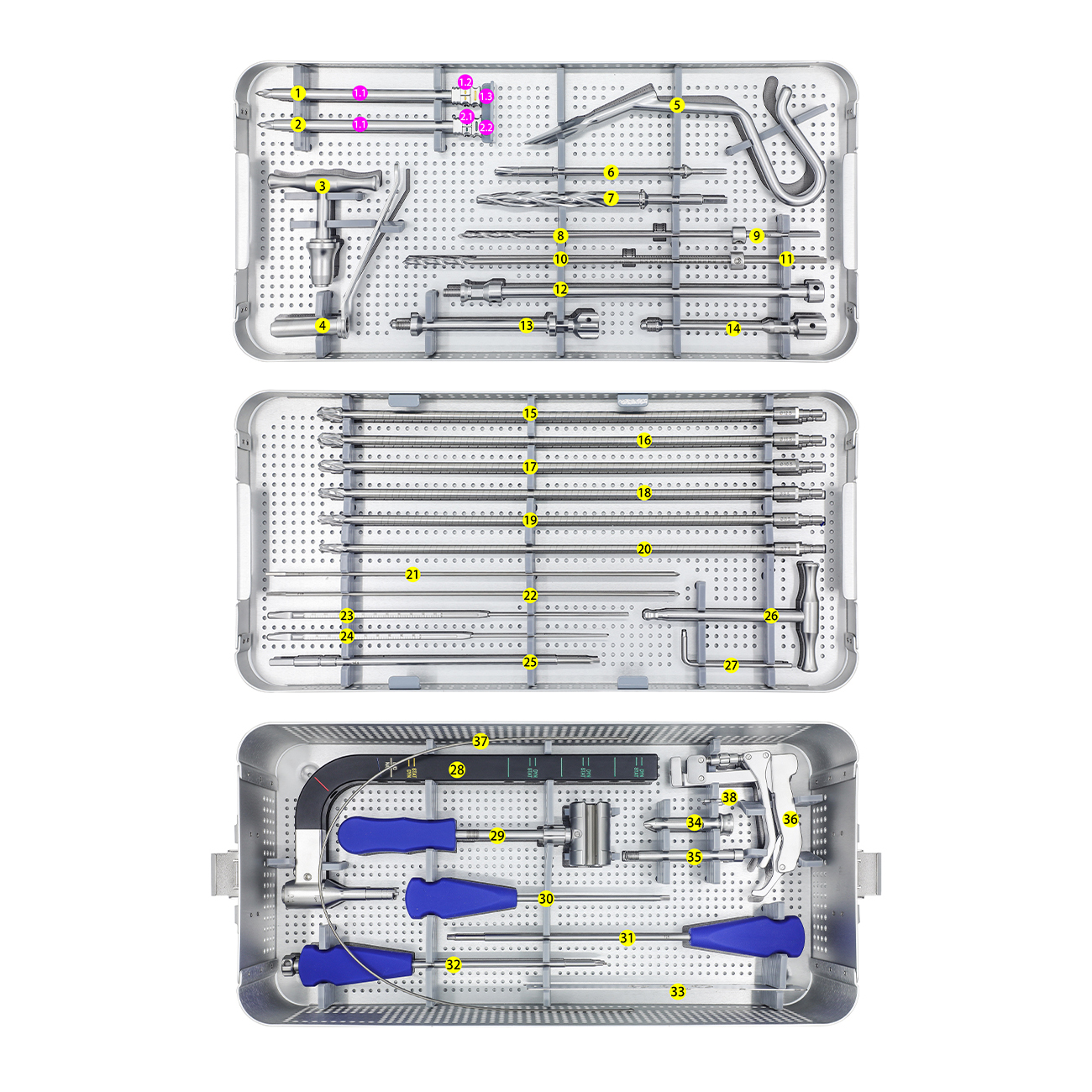 hindfoot fusion ankle nail instrument set